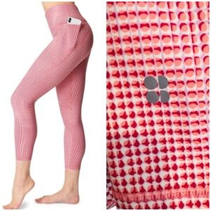 Sweaty Betty Power 7/8 Pocket Workout Leggings Pink SB Move Print Size XS